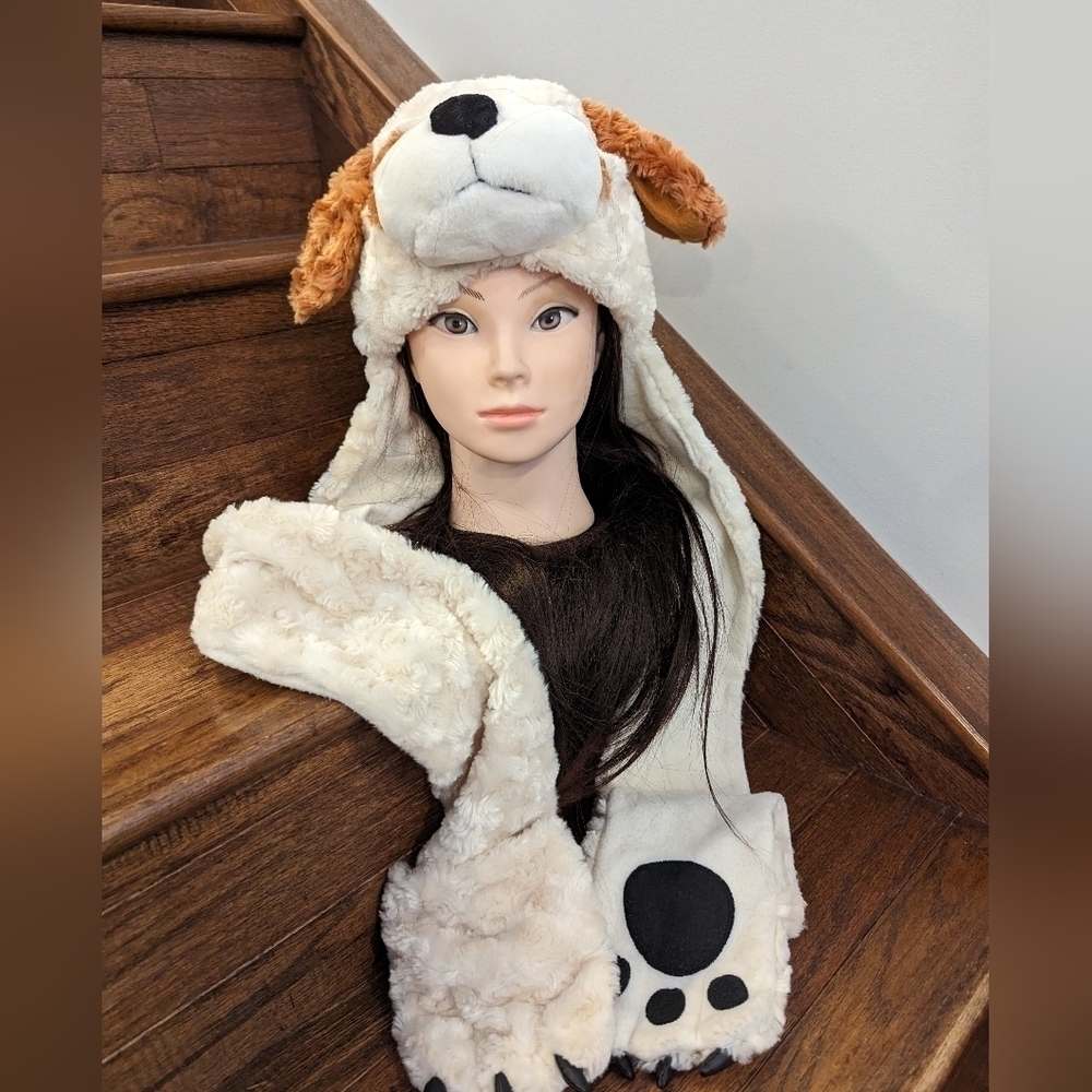 Puppy Hat Scarf glove combo! One size fits most Adult